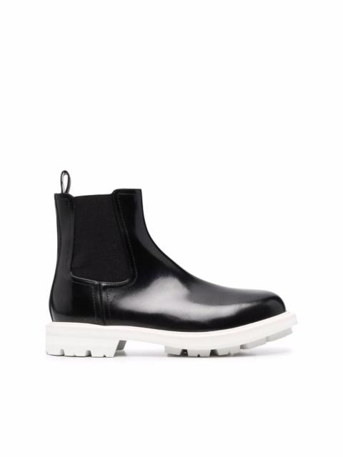 contrast-sole ankle boots
