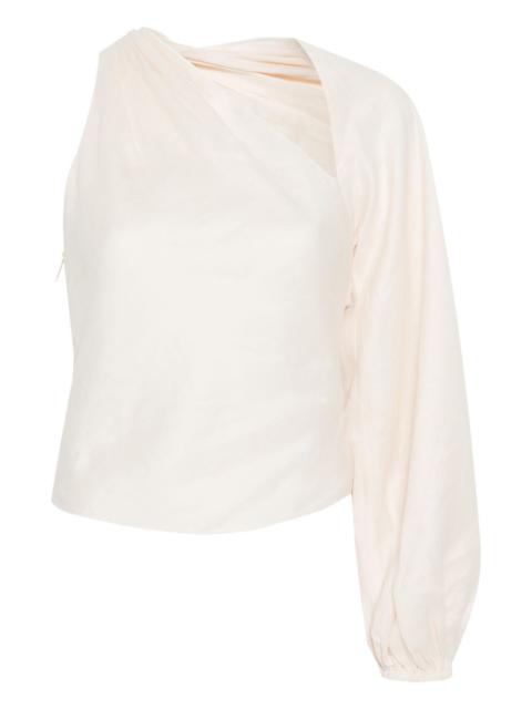 self-portrait draped-sleeve top