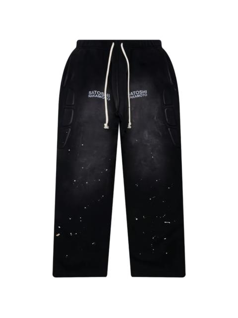 SATOSHI NAKAMOTO padded-detail sweatpants