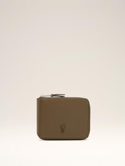 AMI Paris GREEN SMOOTH LEATHER AMI DE COEUR COMPACT WALLET