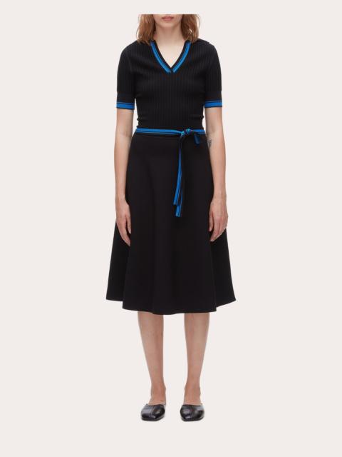 3.1 Phillip Lim Textured Rib Knit Polo Midi Dress