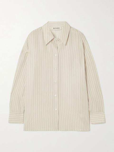 RÓHE Oversized striped silk shirt Cream