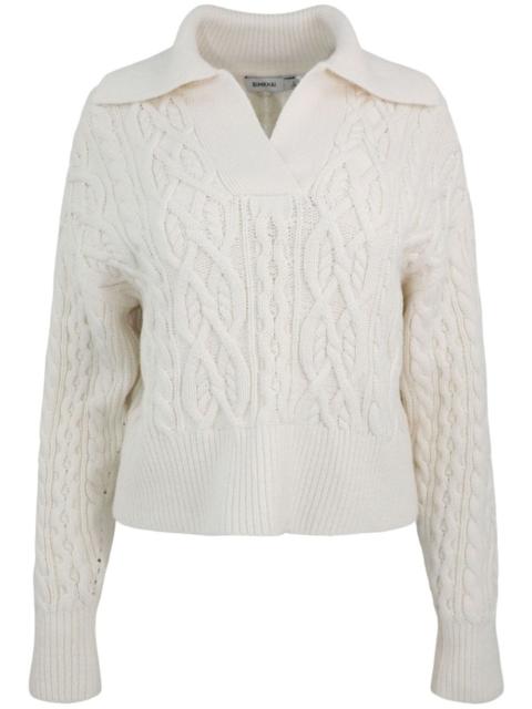 SIMKHAI Kate cable-knit polo jumper