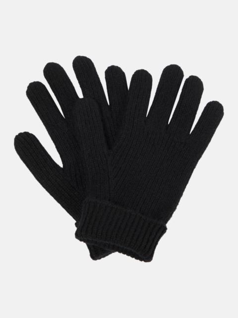 Ribbed-knit cashmere gloves