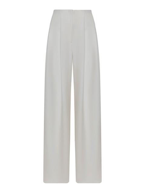 ANDRES OTALORA Hilo Interior Mid-Rise Wide-Leg Pants off-white