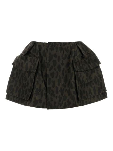 sacai animal-print mini skirt