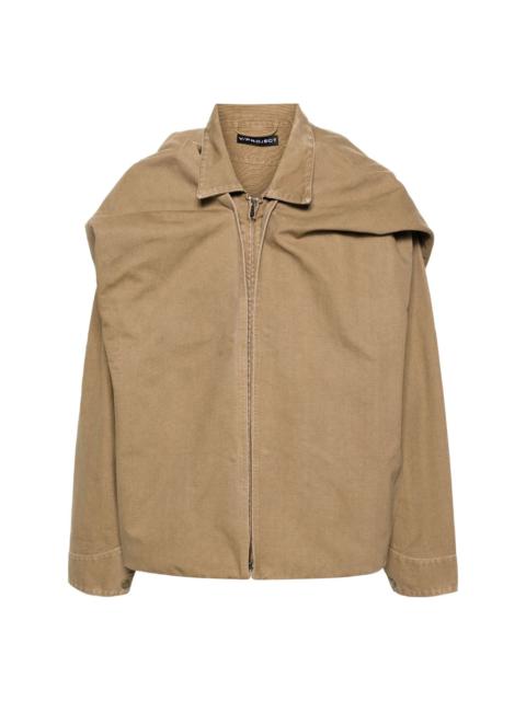 detachable-panel hooded jacket
