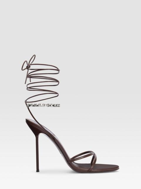 PARIS TEXAS NAPPA LEATHER SANDAL WITH CRYSTALS