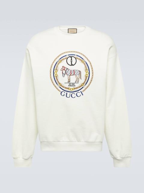 GG embroidered cotton jersey sweatshirt
