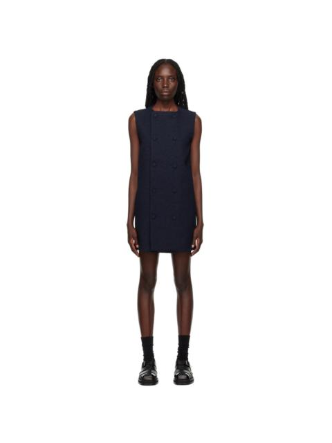 AMI Paris Navy Double-Breasted Minidress