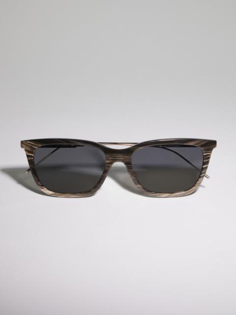Brunello Cucinelli Sartorial Sunset horn and titanium sunglasses