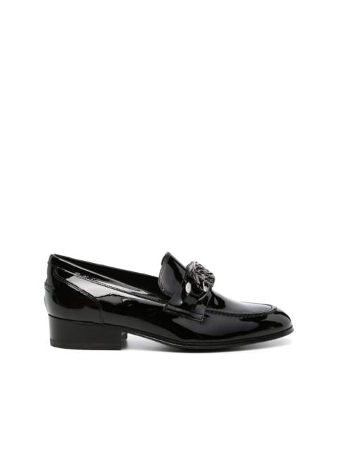 CASADEI buckle-embellished patent leather loafers