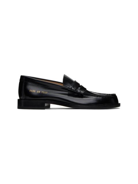 Common Projects Black Polished Leather Loafers