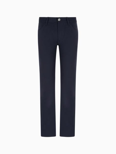 GIORGIO ARMANI Five-pocket, regular-fit, virgin-wool trousers