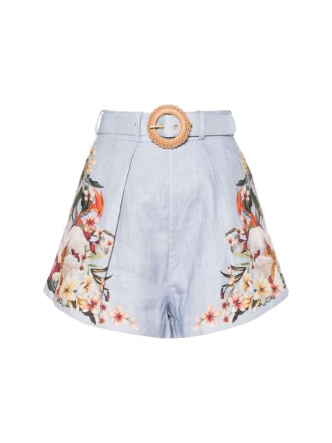 Lexi floral-print linen shorts