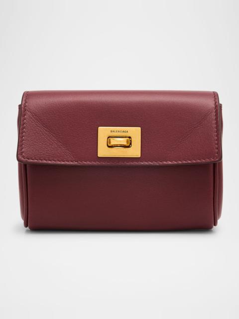 BALENCIAGA Rodeo Flap Leather Card Holder