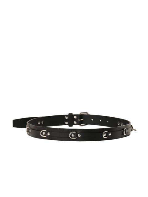 VETEMENTS LEATHER BELT WITH METAL HARDWARE / BLK