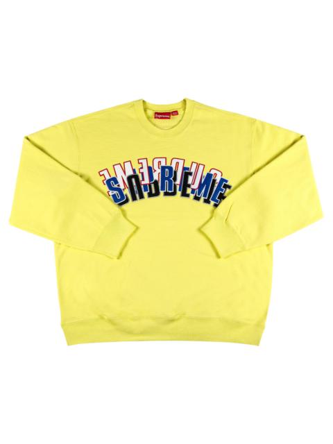 Supreme Supreme Stacked Crewneck 'Light Lemon' | REVERSIBLE