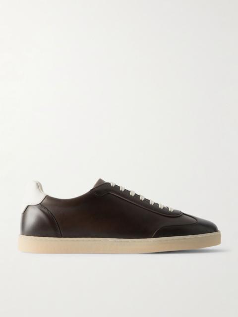 Brunello Cucinelli Coda Di Rondine Leather Sneakers Dark brown