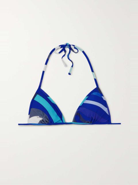 Printed triangle bikini top