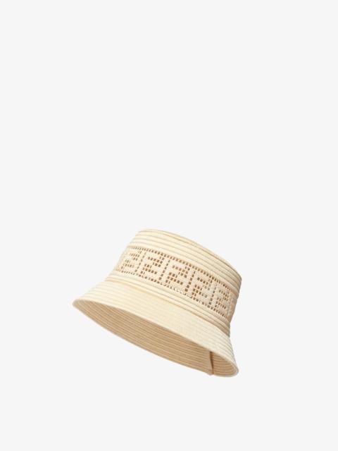FENDI Hat Beige raffia bucket hat