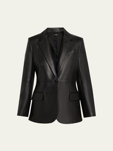 Theory Lynnia Lambskin Leather Blazer