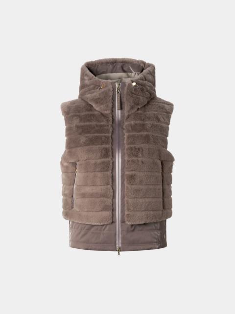 BOGNER Manda Faux Fur Down Vest in Hazel