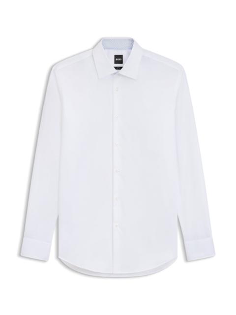 BOSS EASY-IRON SLIM-FIT SHIRT IN COTTON POPLIN