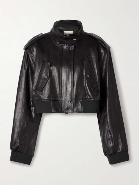 KHAITE Kember cropped leather bomber jacket