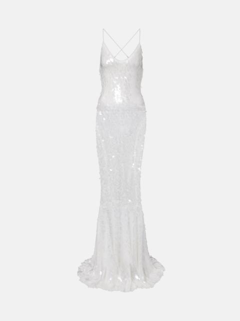 NORMA KAMALI Sequined open-back gown