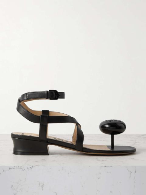 Loewe + Paula's Ibiza Calle Pebble embellished leather sandals