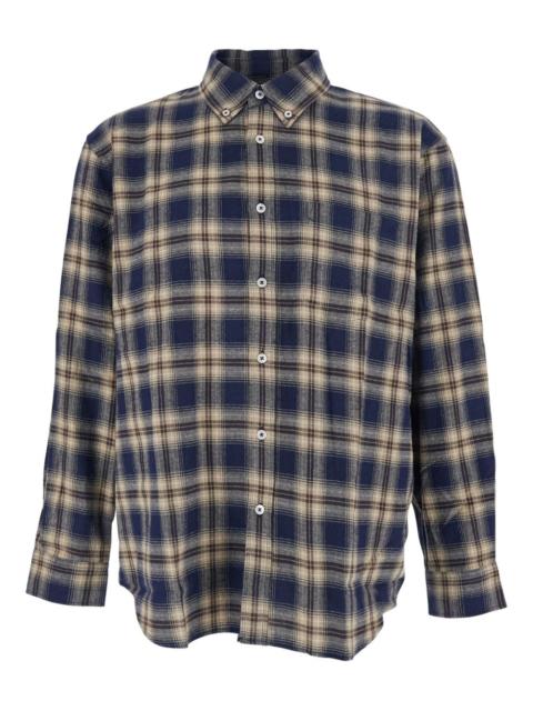 Dunst logo-patch striped shirt