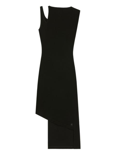 courrèges asymmetrical ribbed midi dress