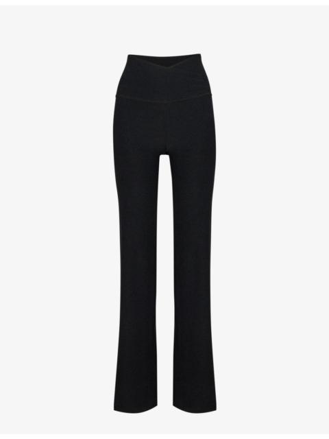 BEYOND YOGA Spacedye wrap-over flared-leg high-rise stretch-woven leggings