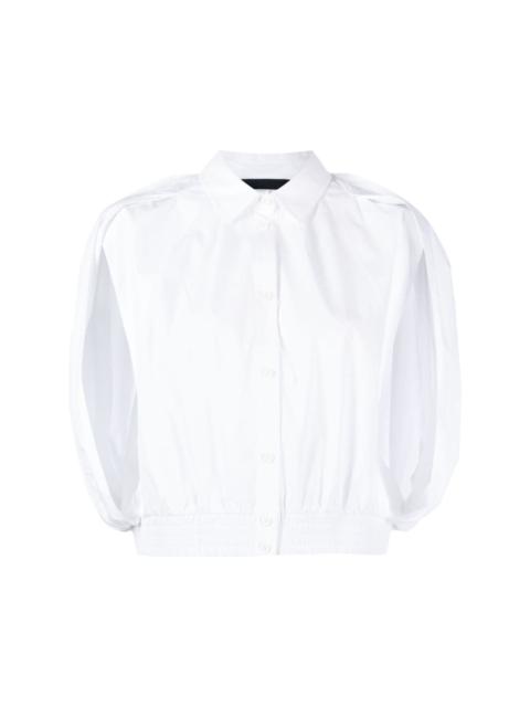 cape-style cotton-blend shirt