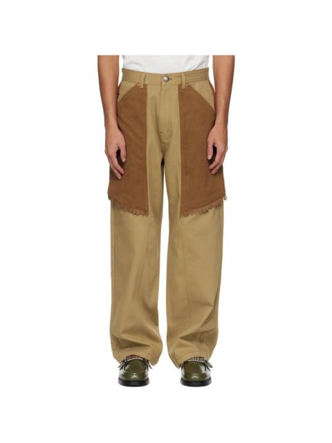 Andersson Bell Beige & Tan Cowboy Wrap Jeans