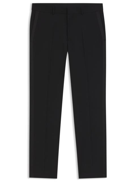 HUGO EXTRA-SLIM-FIT TUXEDO PANTS IN A WOOL BLEND