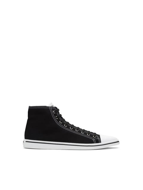 Cotton gabardine pointy high-top sneakers