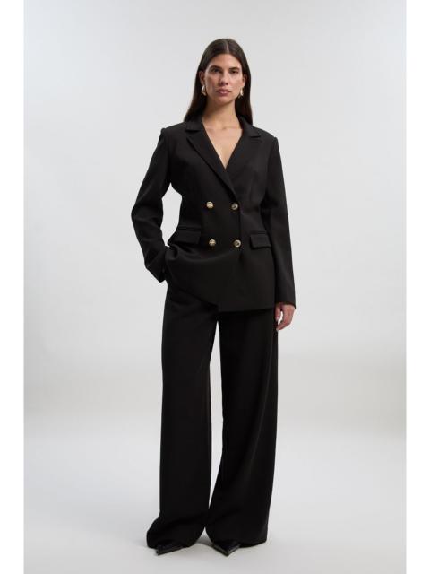 KAREN MILLEN Compact Stretch Essential Tailored Double Breasted Blazer