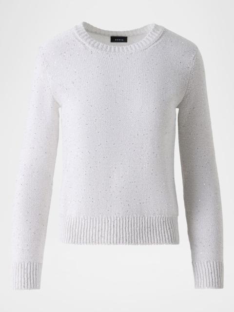 AKRIS Linen-Blend Sequin Sweater