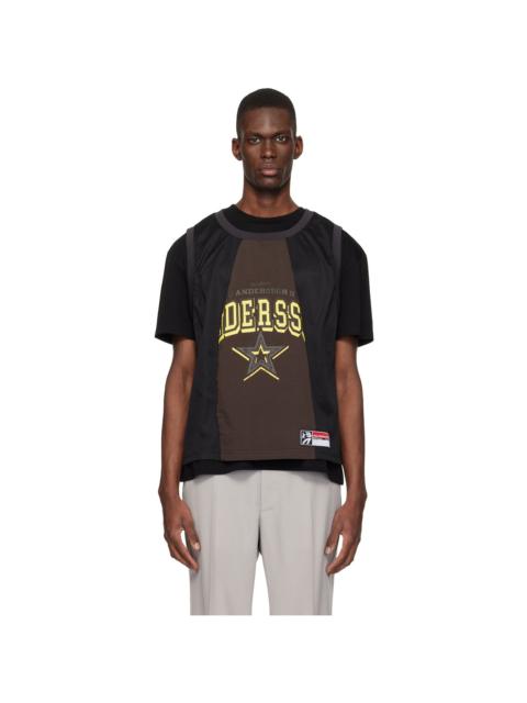 Andersson Bell Black & Brown Basketball Jersey Layered T-shirt