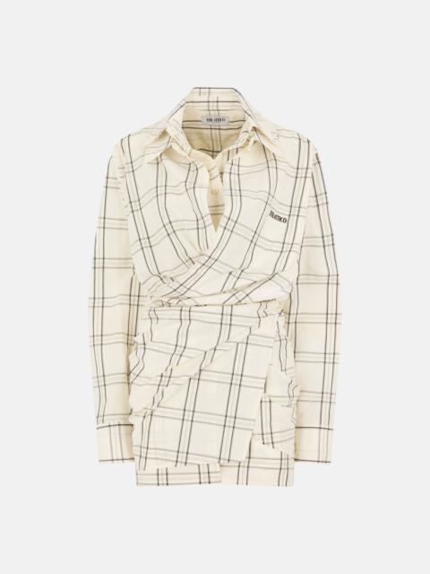 THE ATTICO WHITE AND BLACK MINI DRESS