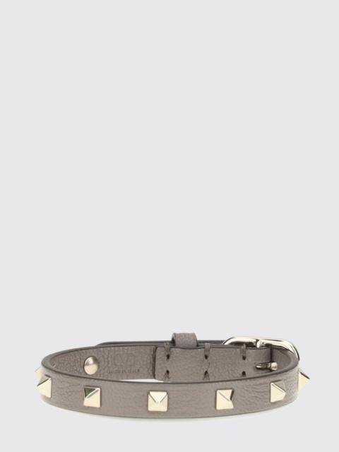 Valentino VALENTINO GARAVANI Rockstud Goatskin Leather Bracelet with Studs