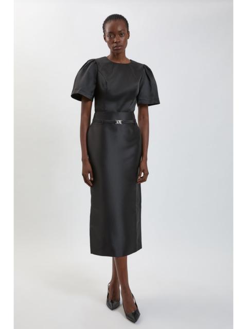 KAREN MILLEN Satin Twill Belted Maxi Skirt