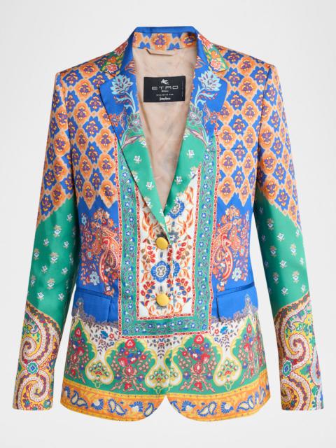 Etro Paisley-Print Single-Breasted Blazer