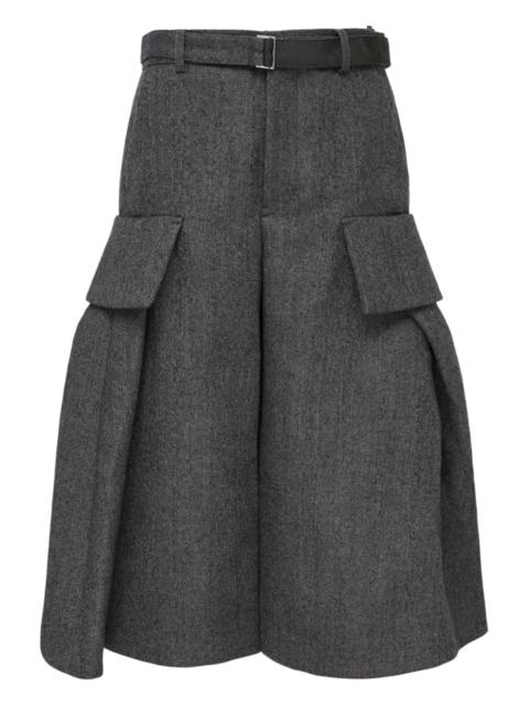 sacai Double-Faced Herringbone Midi Skirt