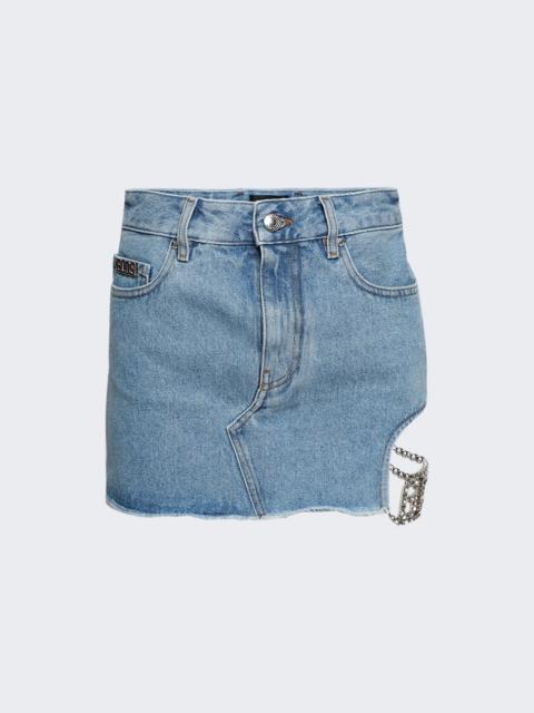 GCDS Bling Denim Skirt New Light Blue