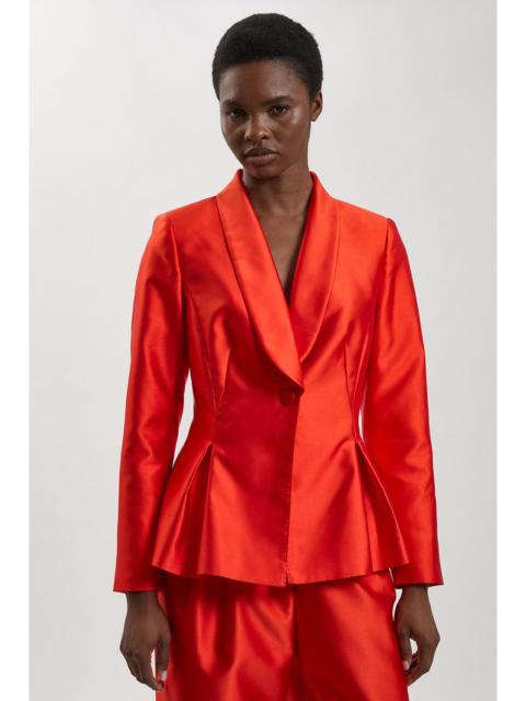 KAREN MILLEN Satin Twill Single Breasted Blazer