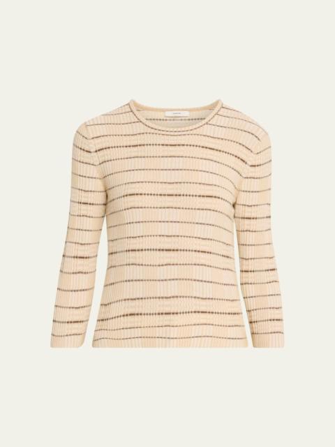 Vince Plaid Elbow-Sleeve Sweater