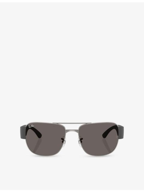 Ray-Ban RB3756 Square-Frame Metal Sunglasses